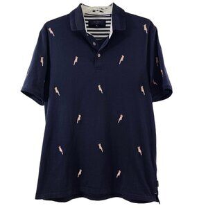 Ted Baker London Men’s Navy Blue Bird-Embroidered Polo Shirt – Size Small